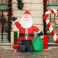 HKM-871315 6ft Inflatable Santa Claus Decoration with 4 LED Lights for Holiday Display