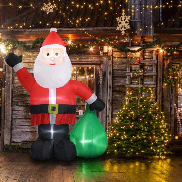 HKM-871315 6ft Inflatable Santa Claus Decoration with 4 LED Lights for Holiday Display