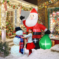 HKM-871315 6ft Inflatable Santa Claus Decoration with 4 LED Lights for Holiday Display