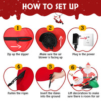 HKM-871315 6ft Inflatable Santa Claus Decoration with 4 LED Lights for Holiday Display