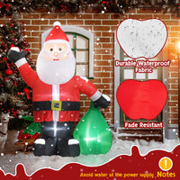 HKM-871315 6ft Inflatable Santa Claus Decoration with 4 LED Lights for Holiday Display