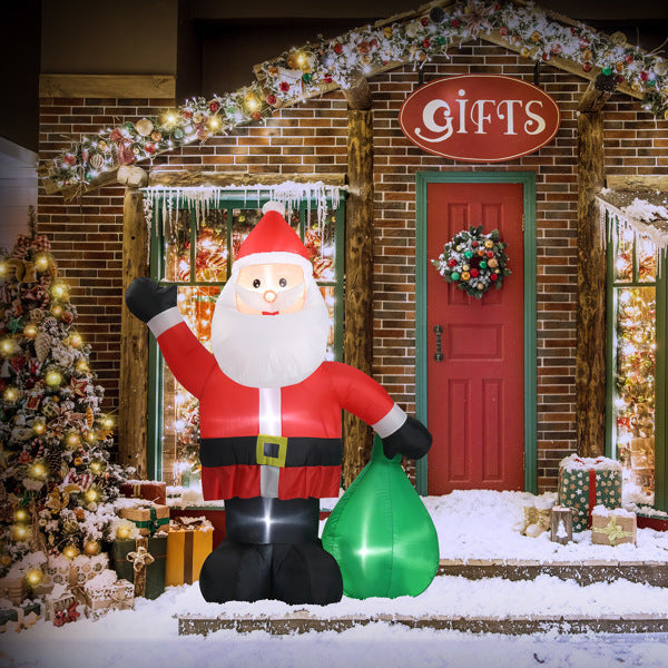 HKM-871315 6ft Inflatable Santa Claus Decoration with 4 LED Lights for Holiday Display