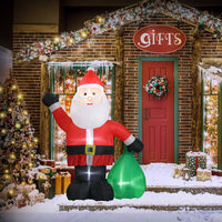 HKM-871315 6ft Inflatable Santa Claus Decoration with 4 LED Lights for Holiday Display