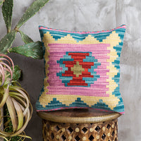 HKM-871315 Hand Woven Hard Wool Hug Pillowcase - Geometric Pattern Cushion Cover, 45x45cm and 60x60cm Options in Multiple Colors