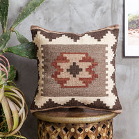 HKM-871315 Hand Woven Hard Wool Hug Pillowcase - Geometric Pattern Cushion Cover, 45x45cm and 60x60cm Options in Multiple Colors