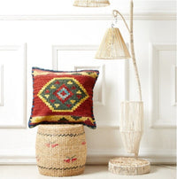 HKM-871315 Hand Woven Hard Wool Hug Pillowcase - Geometric Pattern Cushion Cover, 45x45cm and 60x60cm Options in Multiple Colors