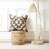 HKM-871315 Hand Woven Hard Wool Hug Pillowcase - Geometric Pattern Cushion Cover, 45x45cm and 60x60cm Options in Multiple Colors