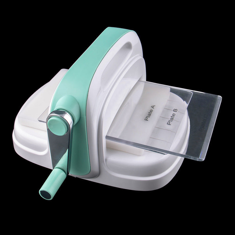 HKM-871379 Manual Knurling Machine with Hand Crank - Portable Embosser and Cutter for Cards, Scrapbooking, and Home Decor