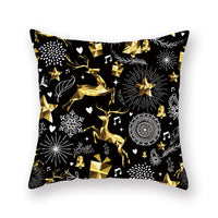 HKM-871571 Christmas Printed Peach Skin Pillowcase Cover for Sofa and Office, 45x45cm Polyester Cushion Case