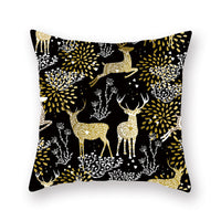 HKM-871571 Christmas Printed Peach Skin Pillowcase Cover for Sofa and Office, 45x45cm Polyester Cushion Case