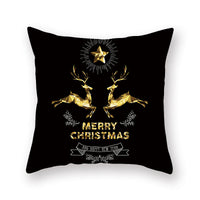 HKM-871571 Christmas Printed Peach Skin Pillowcase Cover for Sofa and Office, 45x45cm Polyester Cushion Case