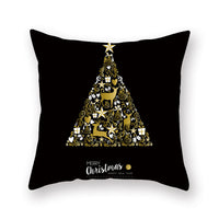 HKM-871571 Christmas Printed Peach Skin Pillowcase Cover for Sofa and Office, 45x45cm Polyester Cushion Case