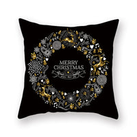 HKM-871571 Christmas Printed Peach Skin Pillowcase Cover for Sofa and Office, 45x45cm Polyester Cushion Case