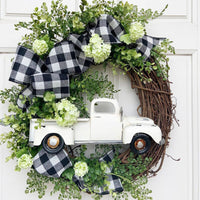 HKM-871635 Handmade Christmas Wreath Decoration - 35CM Orange and White Front Door Props