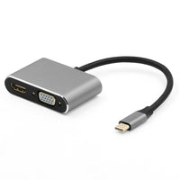 HKM-871763 4K Type-C to HDMI and VGA Hub with USB 3.0 - Space Gray and Silver Options