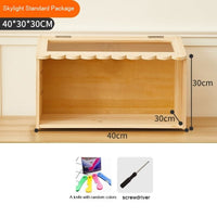 HKM-871955 Winter Pet Feeding Incubator for Small Animals - Cedar Acrylic, 40x30x30cm