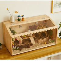 HKM-871955 Winter Pet Feeding Incubator for Small Animals - Cedar Acrylic, 40x30x30cm