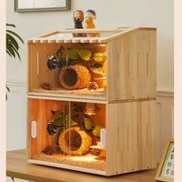 HKM-871955 Winter Pet Feeding Incubator for Small Animals - Cedar Acrylic, 40x30x30cm