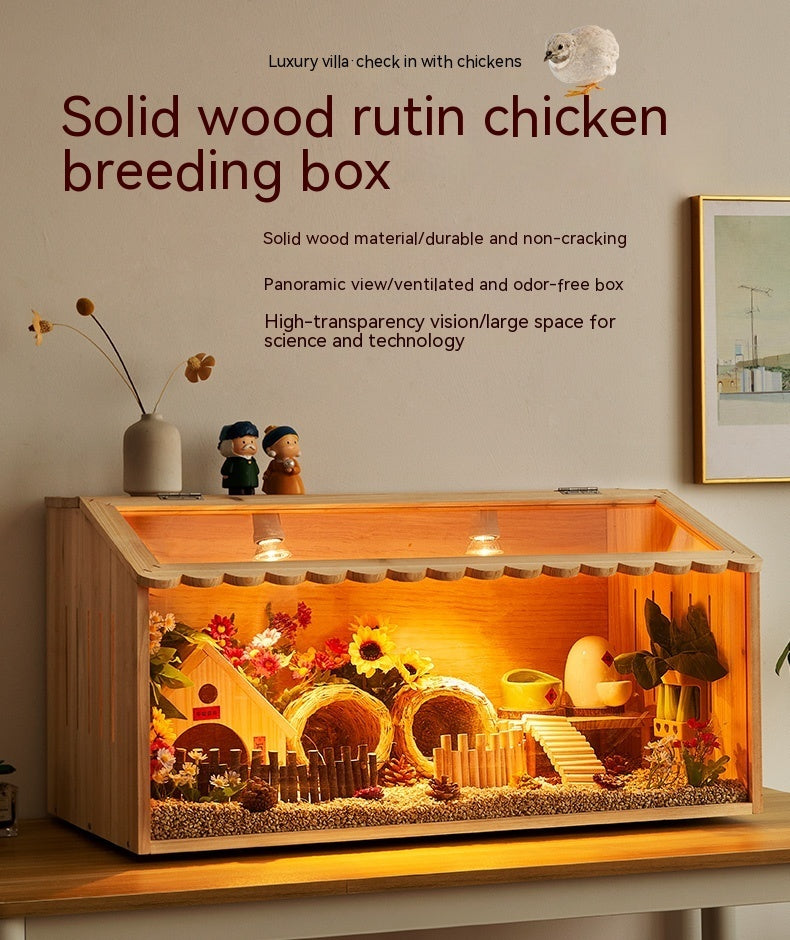 HKM-871955 Winter Pet Feeding Incubator for Small Animals - Cedar Acrylic, 40x30x30cm