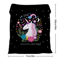 HKM-872019 Soft Flannel Unicorn Print Multifunctional Blanket for Home, Office and Outdoor Use