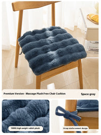HKM-872083 Bunny Cashmere Thickened Fleece Cushion for Office Seating - 40x40, 45x45, 50x50 Options in Solid Colors