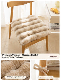 HKM-872083 Bunny Cashmere Thickened Fleece Cushion for Office Seating - 40x40, 45x45, 50x50 Options in Solid Colors