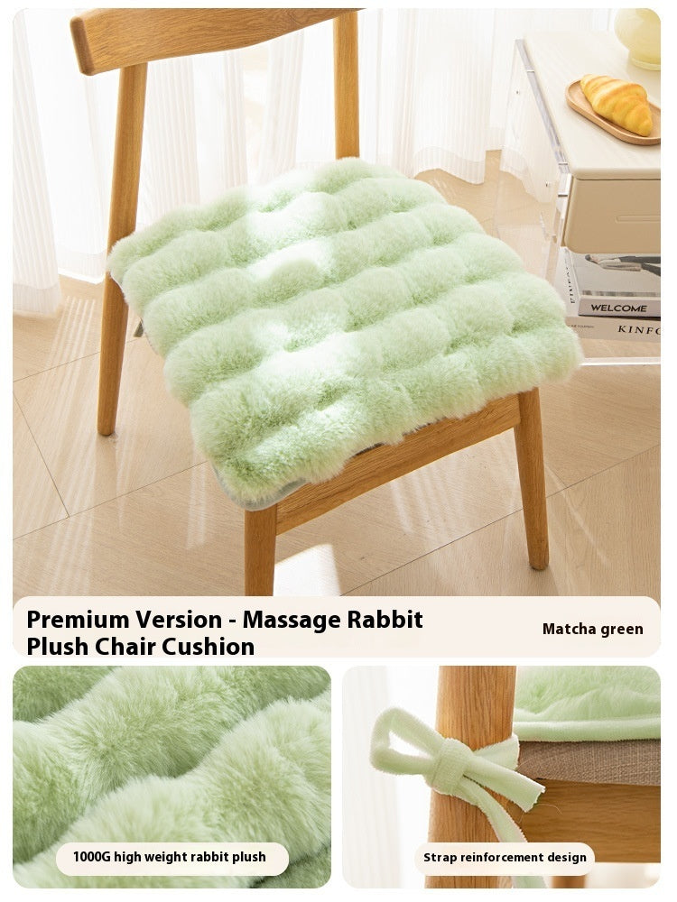 HKM-872083 Bunny Cashmere Thickened Fleece Cushion for Office Seating - 40x40, 45x45, 50x50 Options in Solid Colors