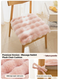 HKM-872083 Bunny Cashmere Thickened Fleece Cushion for Office Seating - 40x40, 45x45, 50x50 Options in Solid Colors