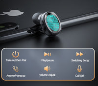 HKM-872083 Wireless Bluetooth Headset with LED Display, 9D HIFI Bass, Graphene Speakers, and Magnetic Charging Box