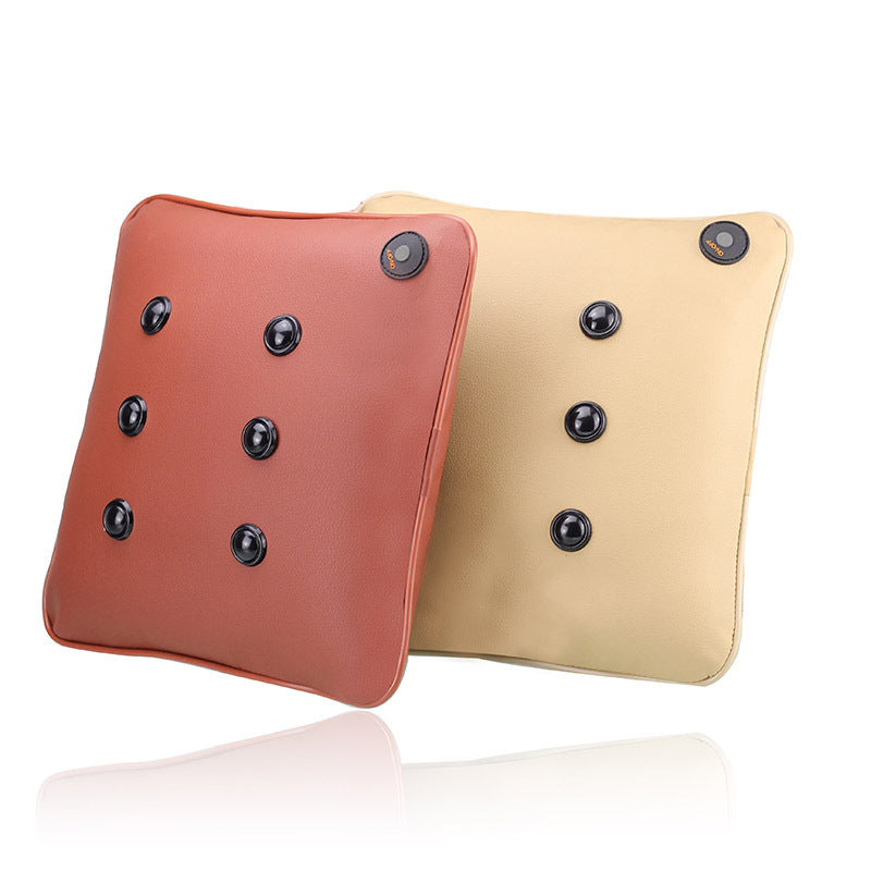 HKM-872147 USB Charging Multifunctional Leather Pillow with Mechanical Massage Function