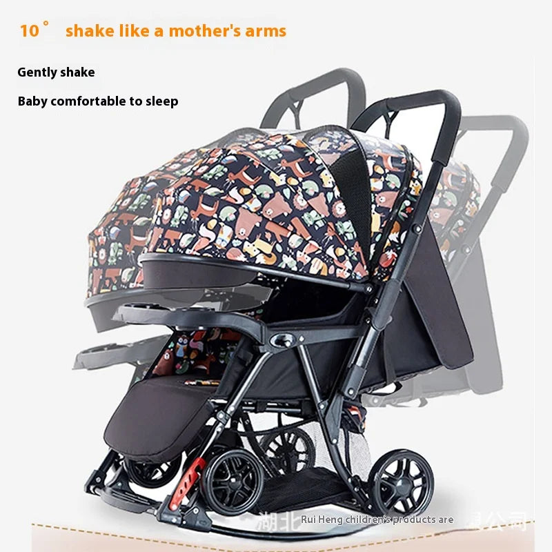 KTX-872211 Multifunctional Foldable Baby Trolley Chair with Four Durable Wheels for Children 3 Years and Up