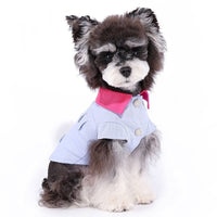 HKM-872211 Small Dog Vest with Traction Rope Ring in Blue and Purple - Lightweight Polyester Summer Clothing for Pets