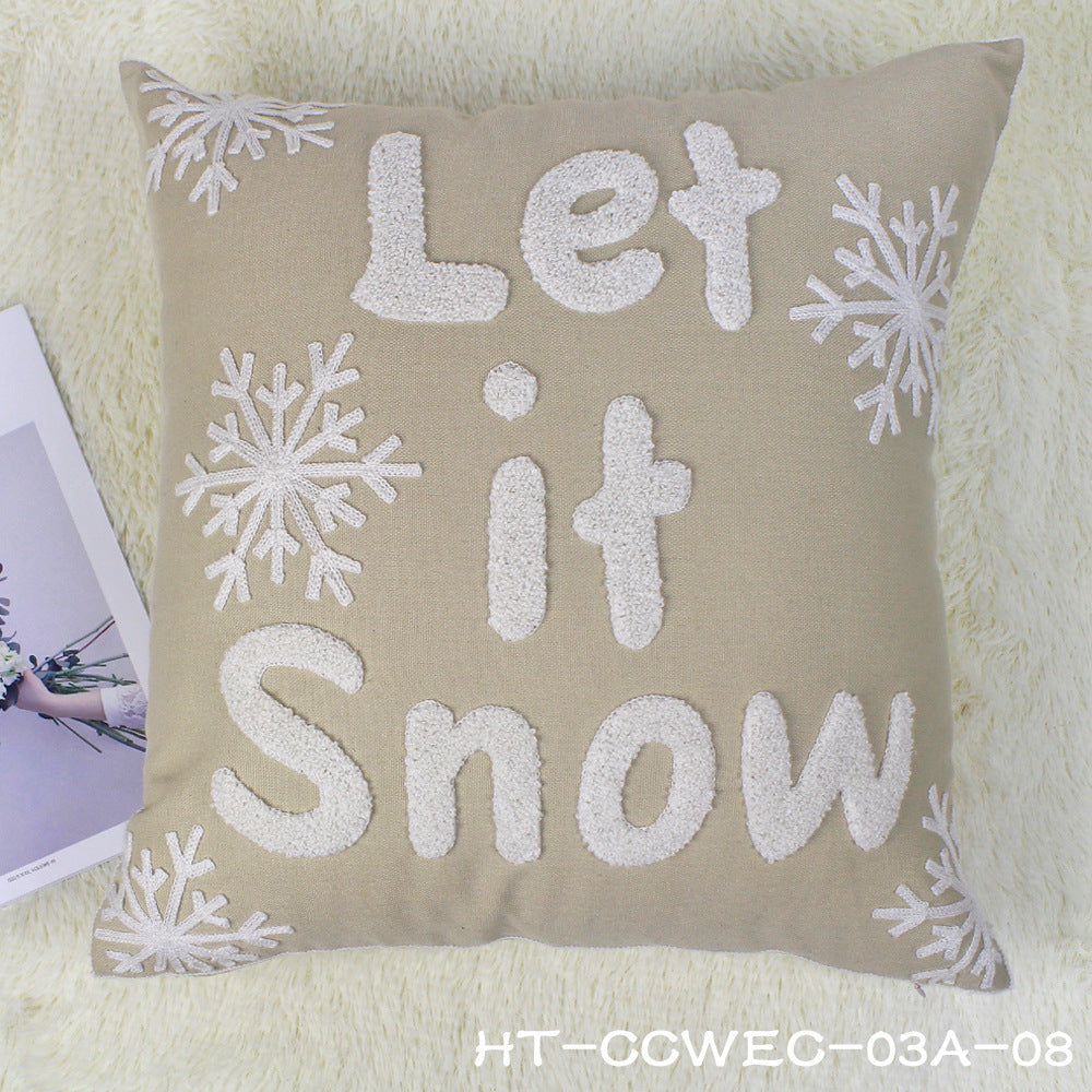 HKM-872403 Christmas Modern Cotton Pillowcase - Cozy Holiday Cushion Cover for Home Decor