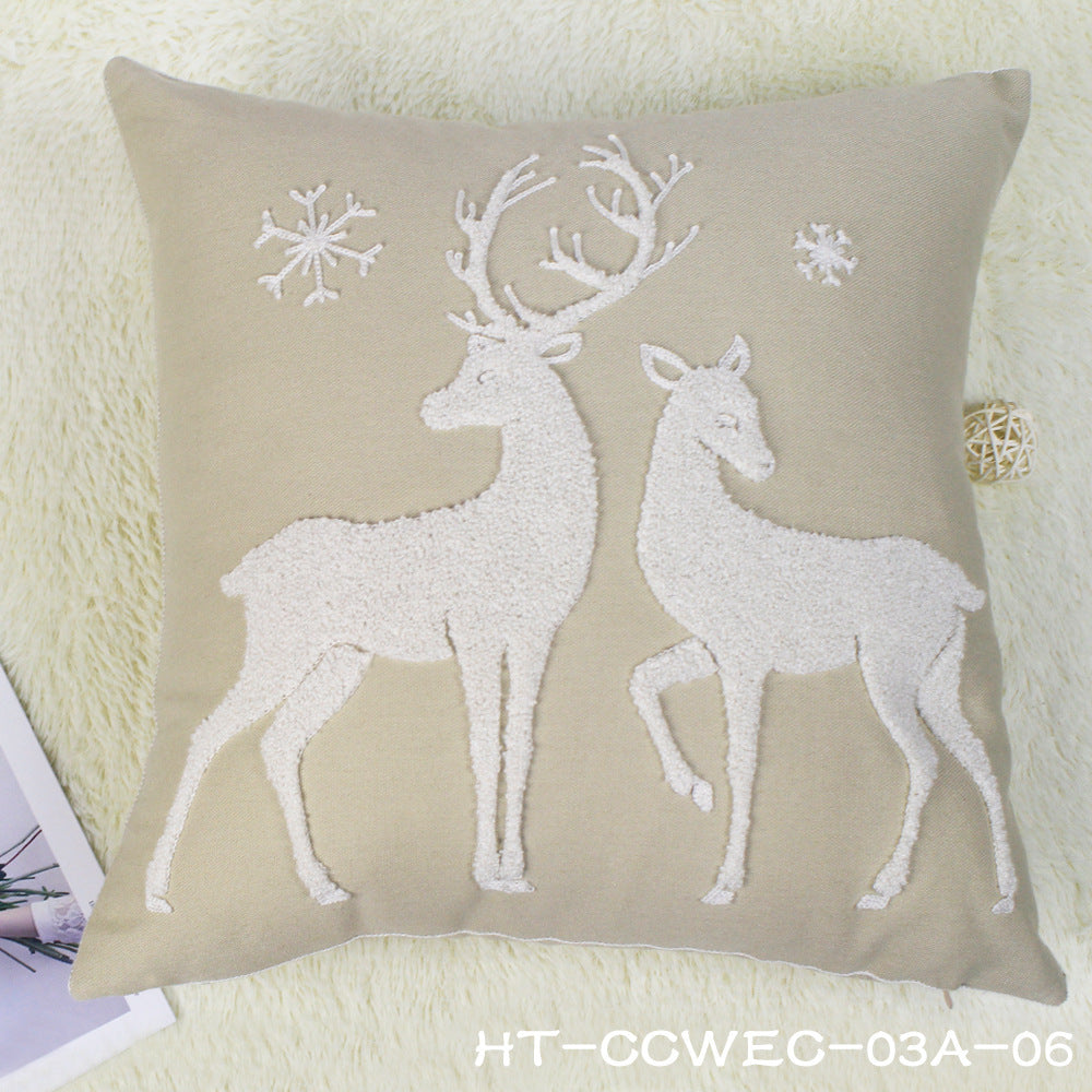 HKM-872403 Christmas Modern Cotton Pillowcase - Cozy Holiday Cushion Cover for Home Decor