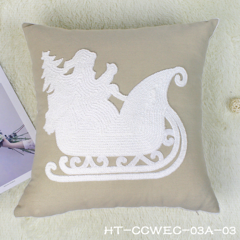 HKM-872403 Christmas Modern Cotton Pillowcase - Cozy Holiday Cushion Cover for Home Decor