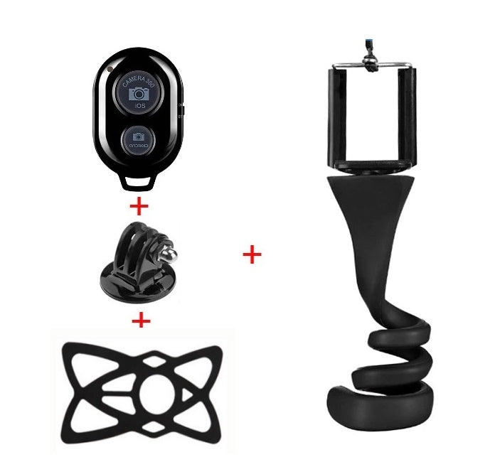 HKM-872403 Flexibility Adjustable Snake-Shaped Mobile Phone Holder with Bluetooth Remote Control