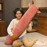 HKM-872467 Removable and Washable Rabbit Plush Cylindrical Pillow - 100cm Height, Multiple Colors Available