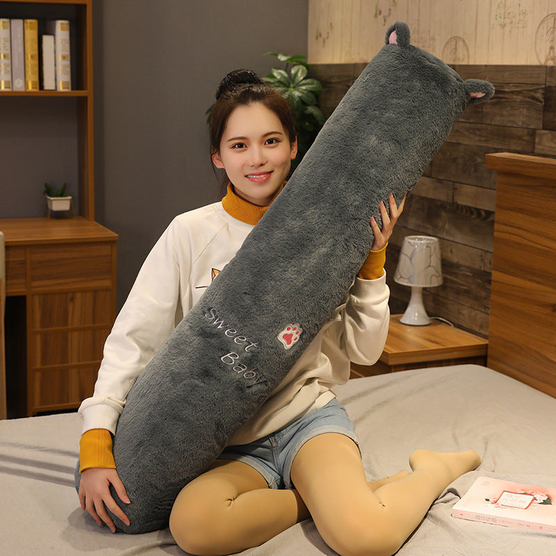 HKM-872467 Removable and Washable Rabbit Plush Cylindrical Pillow - 100cm Height, Multiple Colors Available