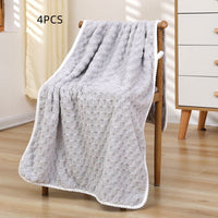 HKM-872595 Soft Absorbent Coral Fleece Bath Towel in Milky White, Light Gray, Pink, Sky Blue, Light Green