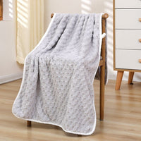 HKM-872595 Soft Absorbent Coral Fleece Bath Towel in Milky White, Light Gray, Pink, Sky Blue, Light Green