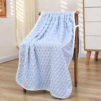 HKM-872595 Soft Absorbent Coral Fleece Bath Towel in Milky White, Light Gray, Pink, Sky Blue, Light Green