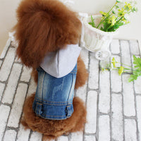 HKM-872787 Gray Cowboy Hat & Denim Waistcoat for Pets - Casual Four-Legged Clothing