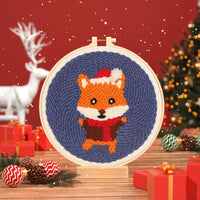 HKM-873171 Beginners' Christmas Poke Embroidery Material Package with Cartoon Patterns and Tools
