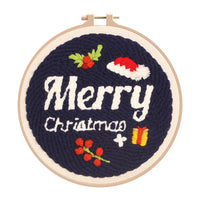 HKM-873171 Beginners' Christmas Poke Embroidery Material Package with Cartoon Patterns and Tools