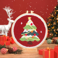 HKM-873171 Beginners' Christmas Poke Embroidery Material Package with Cartoon Patterns and Tools
