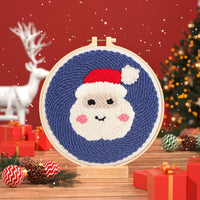 HKM-873171 Beginners' Christmas Poke Embroidery Material Package with Cartoon Patterns and Tools
