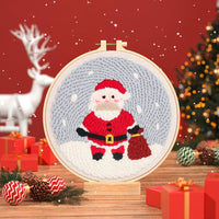 HKM-873171 Beginners' Christmas Poke Embroidery Material Package with Cartoon Patterns and Tools