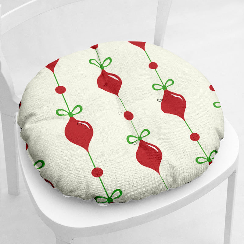 HKM-873235 Festive Round and Square Cotton and Linen Chair Cushions - Various Christmas Designs