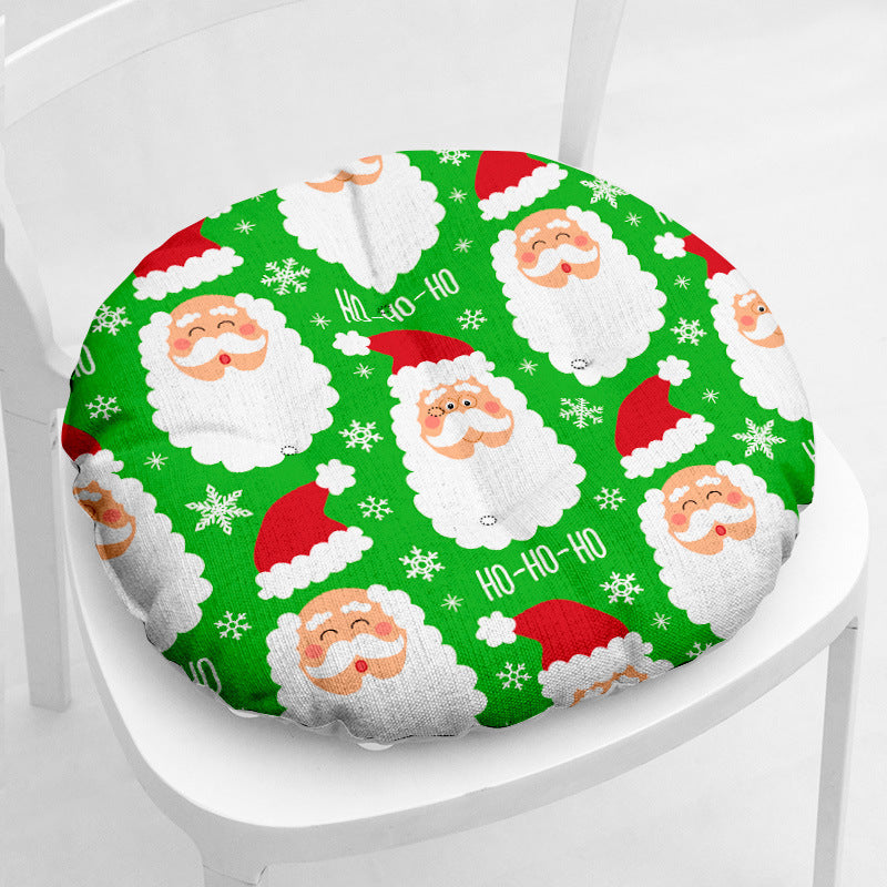 HKM-873235 Festive Round and Square Cotton and Linen Chair Cushions - Various Christmas Designs