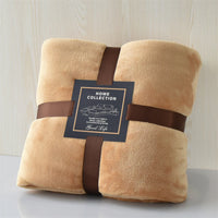 HKM-873491 Cozy Solid Color Flannel Blanket for Comfort and Warmth